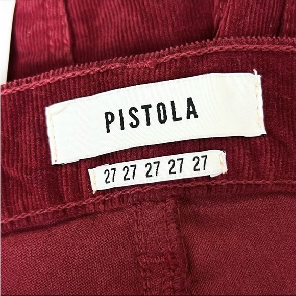 NWT PISTOLA 90s Cranberry Corduroy High Rise Raw Hem Cropped Boot Flare Jean 27 - Picture 7 of 9